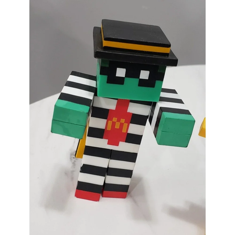 Lot 2 McDonald's Hamburglar Birdie Minecraft Style‎ Block Figure Toy Kids Meal